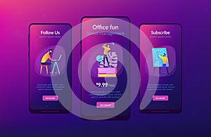 Office fun app interface template.