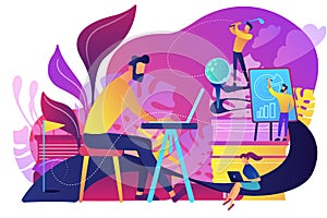 Office fun concept vector illustration.