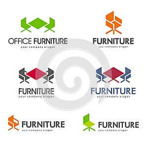 Office furniture logo design concept.