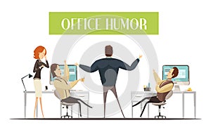 Office Humor Cartoon Style Illustration