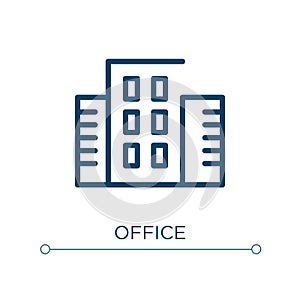 Office icon. Linear vector illustration. Outline office icon vector. Thin line symbol for use on web and mobile apps, logo, print