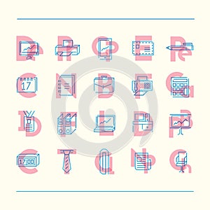 office icon set. Vector illustration decorative design