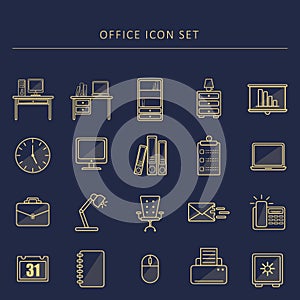 office icon set. Vector illustration decorative design