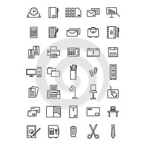 office icon set. Vector illustration decorative design