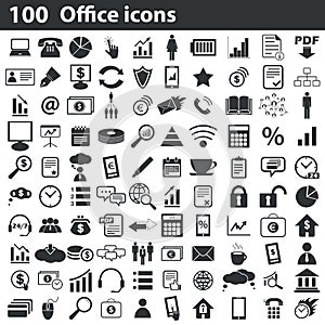 100 office icons set