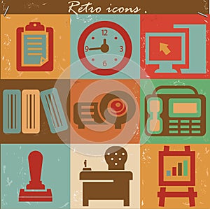 Office icons, vintage style