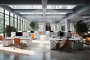 Office innovation 3D rendering captures the essence of open space