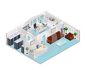 Office Interior Isometric Design