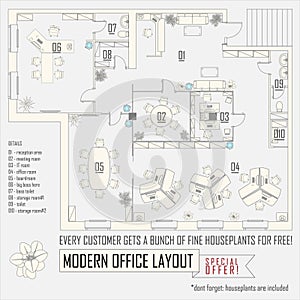 Office interior layout