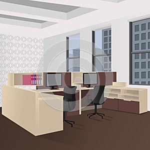 office interior. Vector illustration decorative design