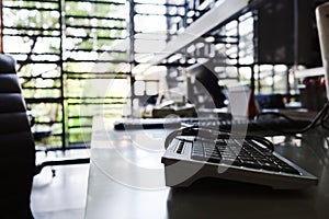 Office interior, workspace, Office desk