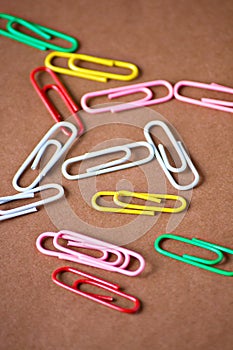 Office iridescent paper clips