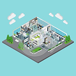 Office Isometric Composition