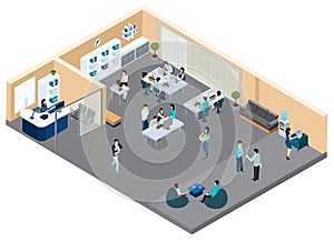 Office Isometric Composition