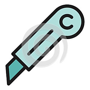Office knife icon vector flat