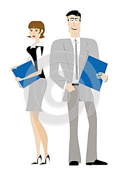 Office lady office man photo