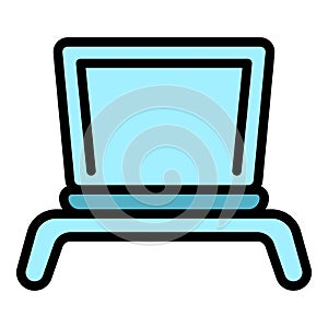 Office laptop stand icon vector flat