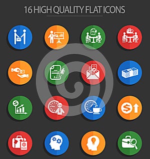 Office life 16 flat icons