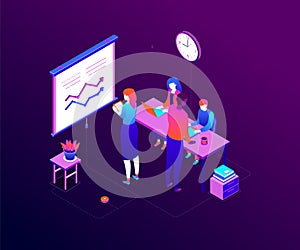 Office life - modern colorful isometric vector illustration