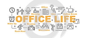 Office life vector banner