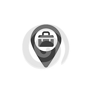Office location pin vector icon