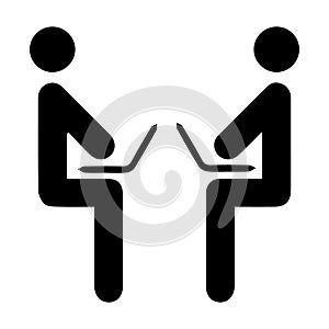 Office man chair laptop working. Vector EPS 10