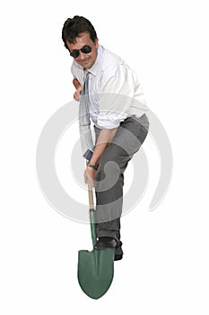 Office man hard work