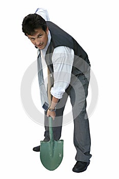 Office man hard work