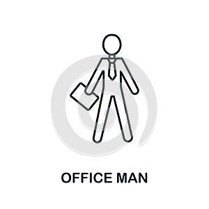 Office Man icon from office tools collection. Simple line Office Man icon for templates, web design and infographics