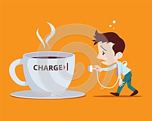 Office man need to power charge