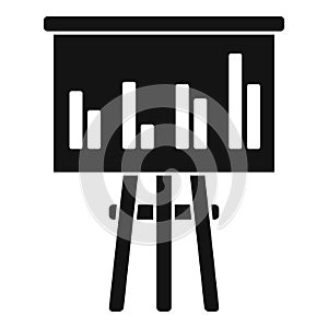 Office manager banner graph icon, simple style