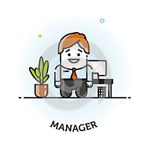 Office manager flat vector icon