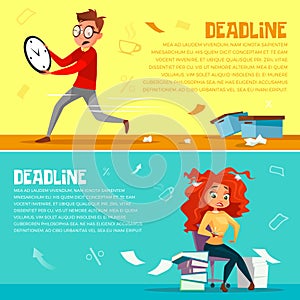 Office managers deadline cartoon illustration
