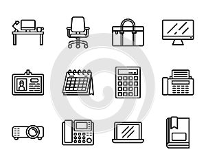Office Materials outline icon and symbol for website, application