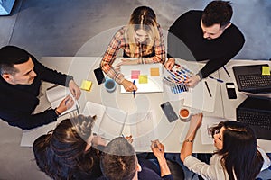 Office meeting from above