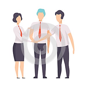 Office Meeting, Business Team Meeting with Their Hands Together, People Working Together in Company, Teamwork