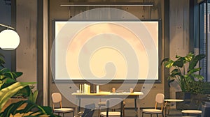 Office Meeting Room Display Mockup, Ideal for Presentations, AI Created