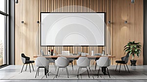 Office Meeting Room Display Mockup, Ideal for Presentations, AI Created photo