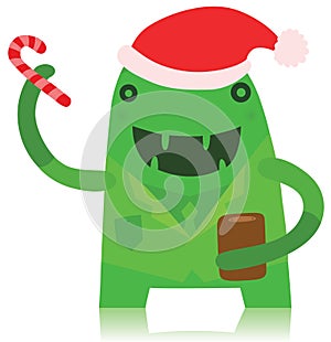 Office Monster in Christmas Outfit