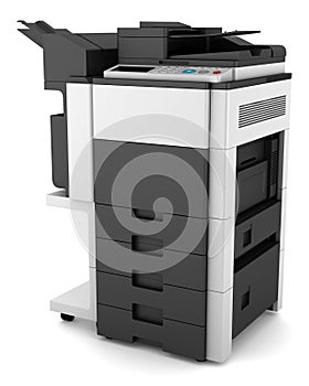 office multifunction copier isolated on white