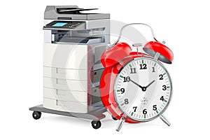 Office multifunction printer MFP with alarm clock, 3D rendering