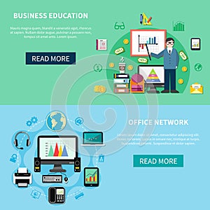 Office Network And Business Education Banners