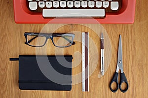 Office Objects And Typewriter