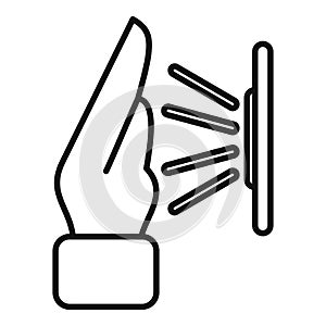 Office palm scanning icon outline vector. Automatic voice