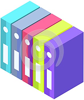 Office paperwork, document and file folders. File archive storage box, workplace environment