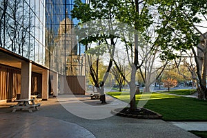 Office Park with reflection of the Capital Buildin