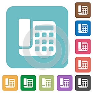 Office phone rounded square flat icons