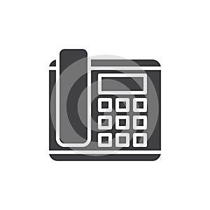 Office phone, telephone icon vector, filled flat sign, solid pictogram isolated on white.