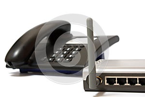 Office phone and wi-fi router