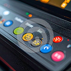 Office Printer Control Panel with Colorful Function Buttons